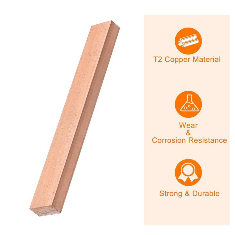 uxcell Copper Flat Bar, 0.39" Thickness x 0.79" Width x 5.91" Length Copper Bus Bar Stock Plate Mill for Electrical (10mm x 20mm x 150mm) - Image 4